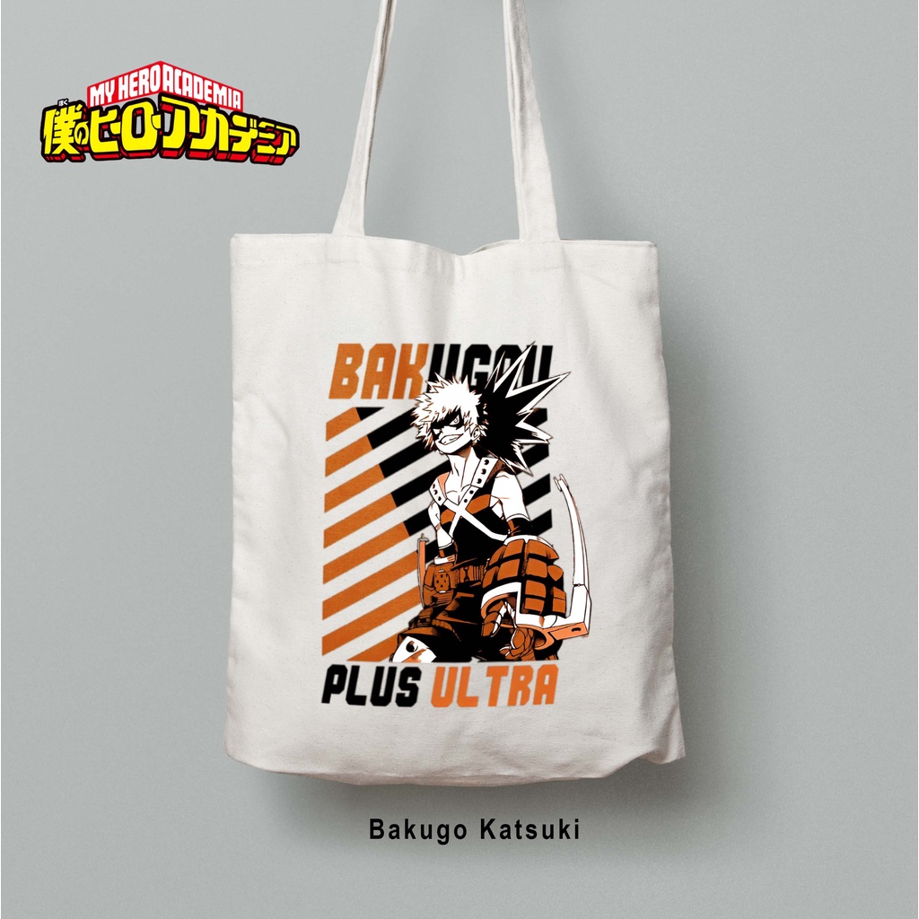 Totebag Anime My Hero Academia Boku No Hero Deku Bakugo Todoroki bag premium Totebag zipper totebag velcro