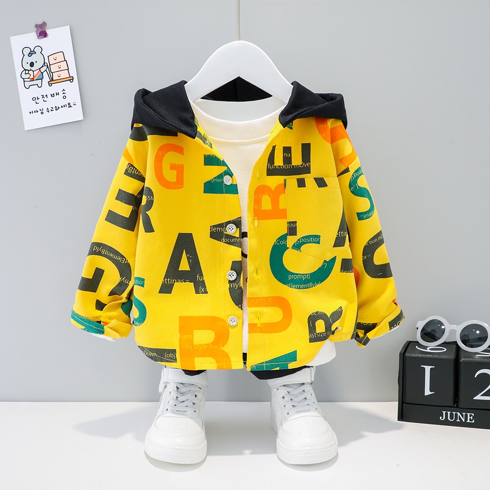 AB34 NEW Jaket bayi dan anak motif abjad kualitas premium