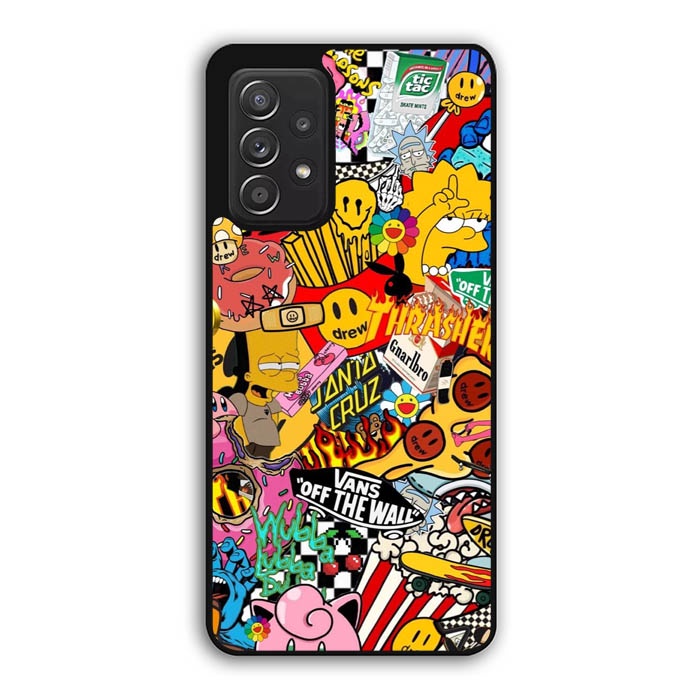 Casing Hardcase Case Samsung Galaxy A72 A52 A32 A22 A12 4G 5G Sticker Brand AB0832 Custom Case