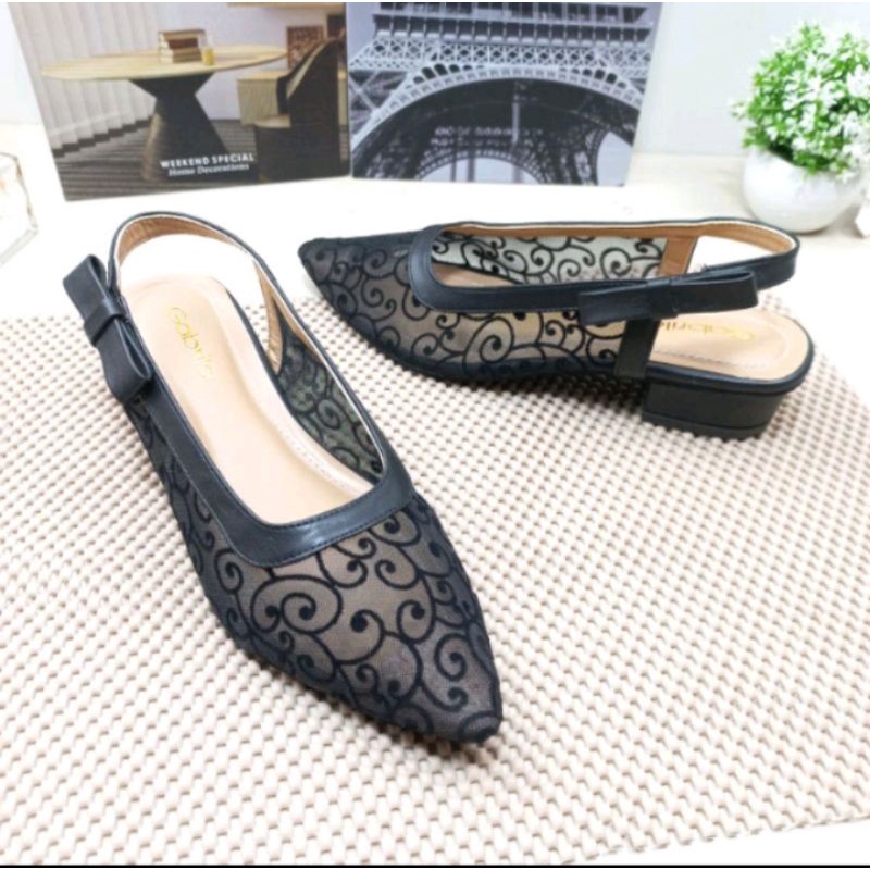 sandal sepatu wanita batik olivia 3cm