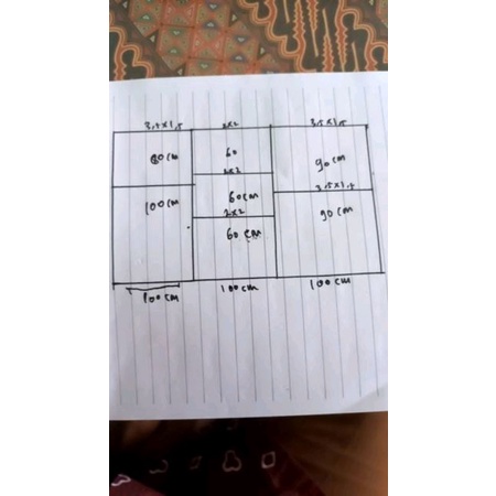 gawang gandeng 3 (3m), tepi tingkat 2,tengah tingkat 3