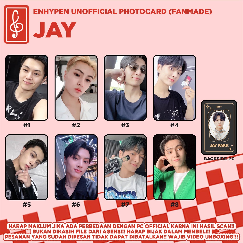 [SELCA JAY PARK JONG SONG] PHOTOCARD SELCA UNOFFICIAL