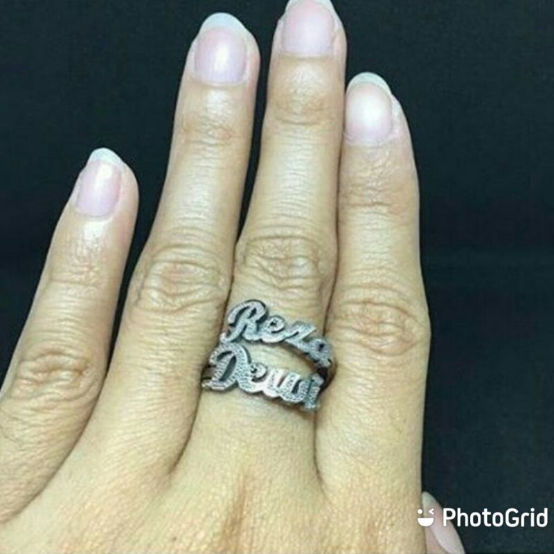 Cincin nama, cincin ukir nama,  cincin nama sendiri, cincin, cincin perak, cincin costum nama