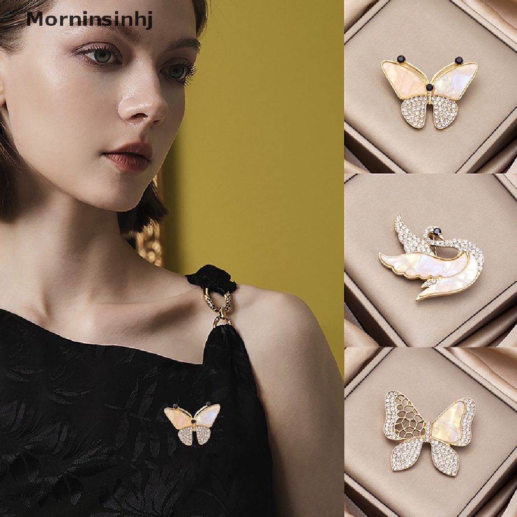 Mornin Berlian Imitasi Swan Butterfly Bros Untuk Wanita Berlian Imitasi Bros Fashion Pesta Pernikahan Perhiasan Aksesori Pin Brooch Hadiah id