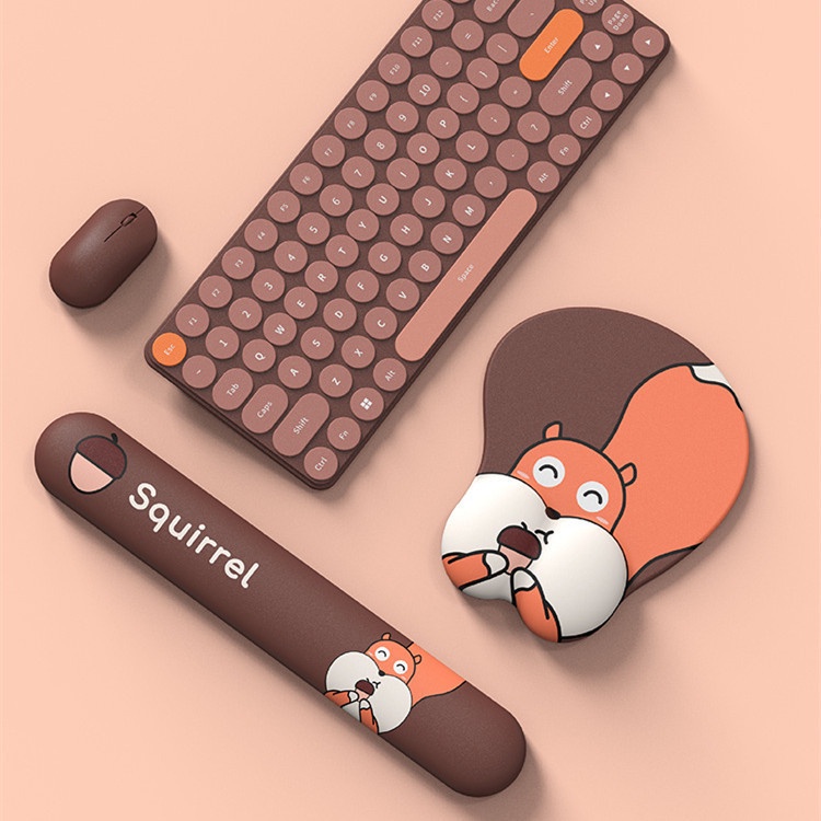 Lucu Tupai Resin Karet Non-slip Mouse Pad Mouse Pad Pergelangan Tangan Gaming Mouse Pad Keyboard Pad Meja Bantal