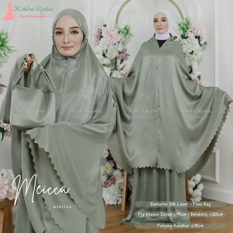 MEICA MUKENA MATT SILK LASER FREE BAG MUKENA SILK MEWAH MUKENA SILK PREMIUM MUKENA ADEM PREMIUM