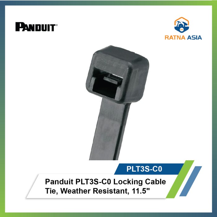 

Kabel Tis Panduit PLT3S-C0 Locking Cable Tie, Weather Resistant, 11.5