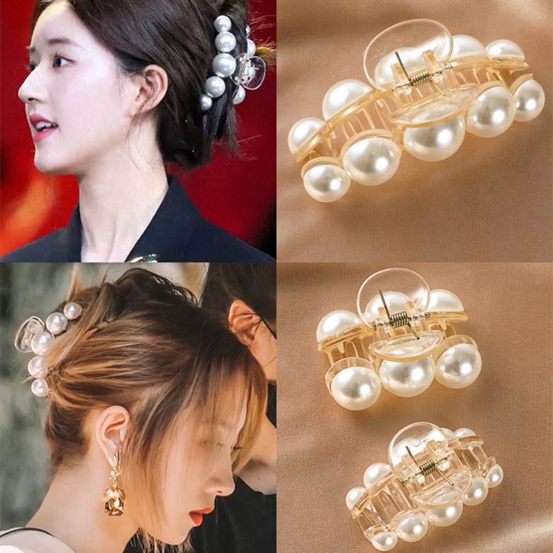 Fashion Jepit Rambut Hiu Klip Logam Jepit Rambut Mutiara Jepit Rambut Korea