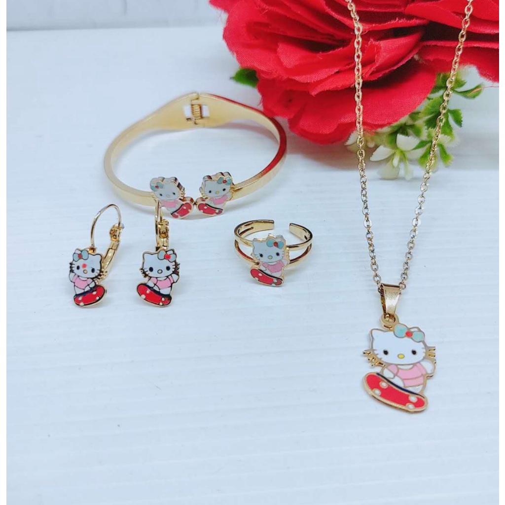 Titanium Set Perhiasan Anak Kalung/Gelang/Anting H23