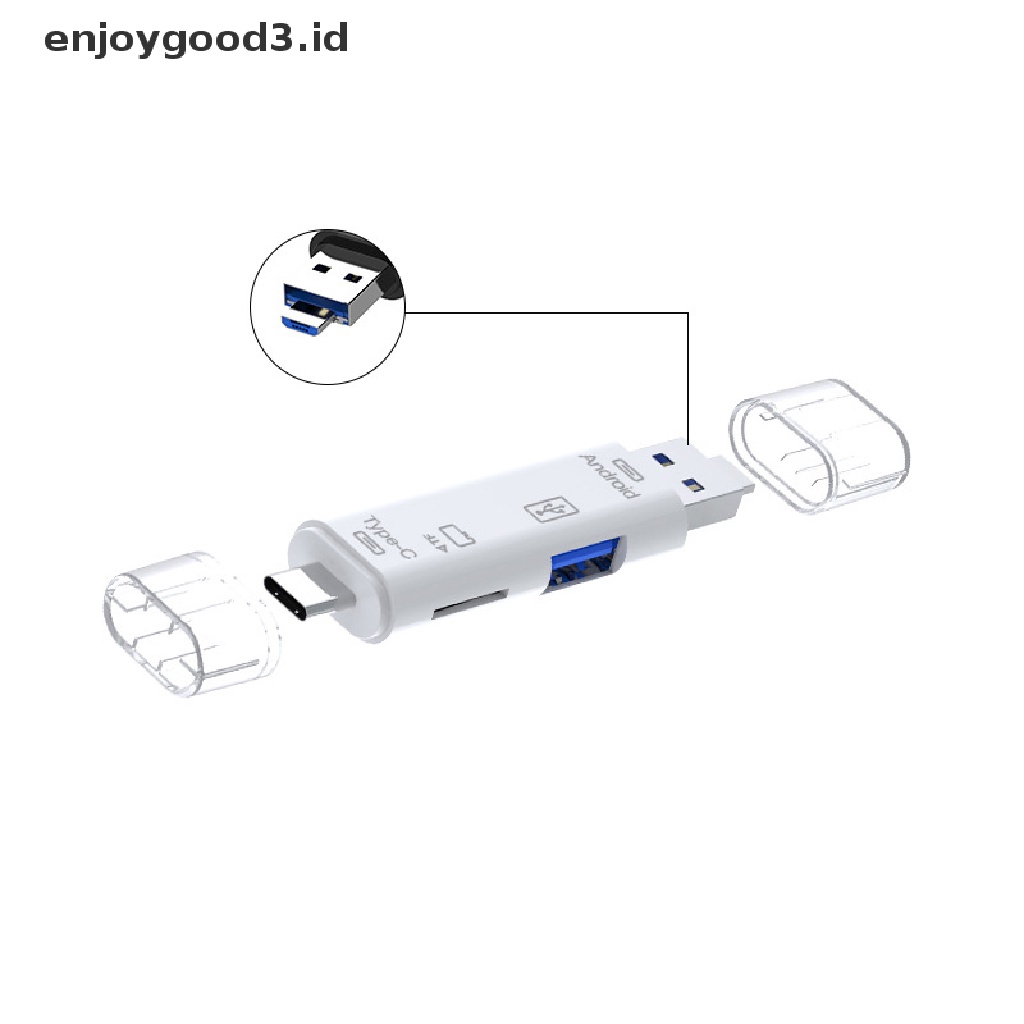 【 Rready Stock 】 Phone Computer Extension Headers Accessories High-speed Universal OTG Card Reader Adapter 5 in 1 Usb 2.0 Type C / Usb / Micro Usb / Tf / SD Memory Card Reader （ ID ）