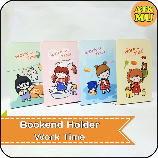 

Terlaris ✨ -Pembatas Buku Besi Bookend Holder Book Stand Work Time- 2.2.23