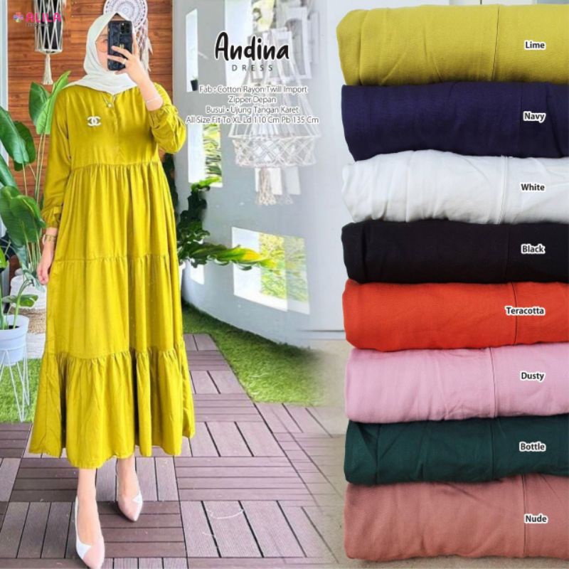 ANDINA DRESS ORI ALILA | Cotton Rayon Twill Import