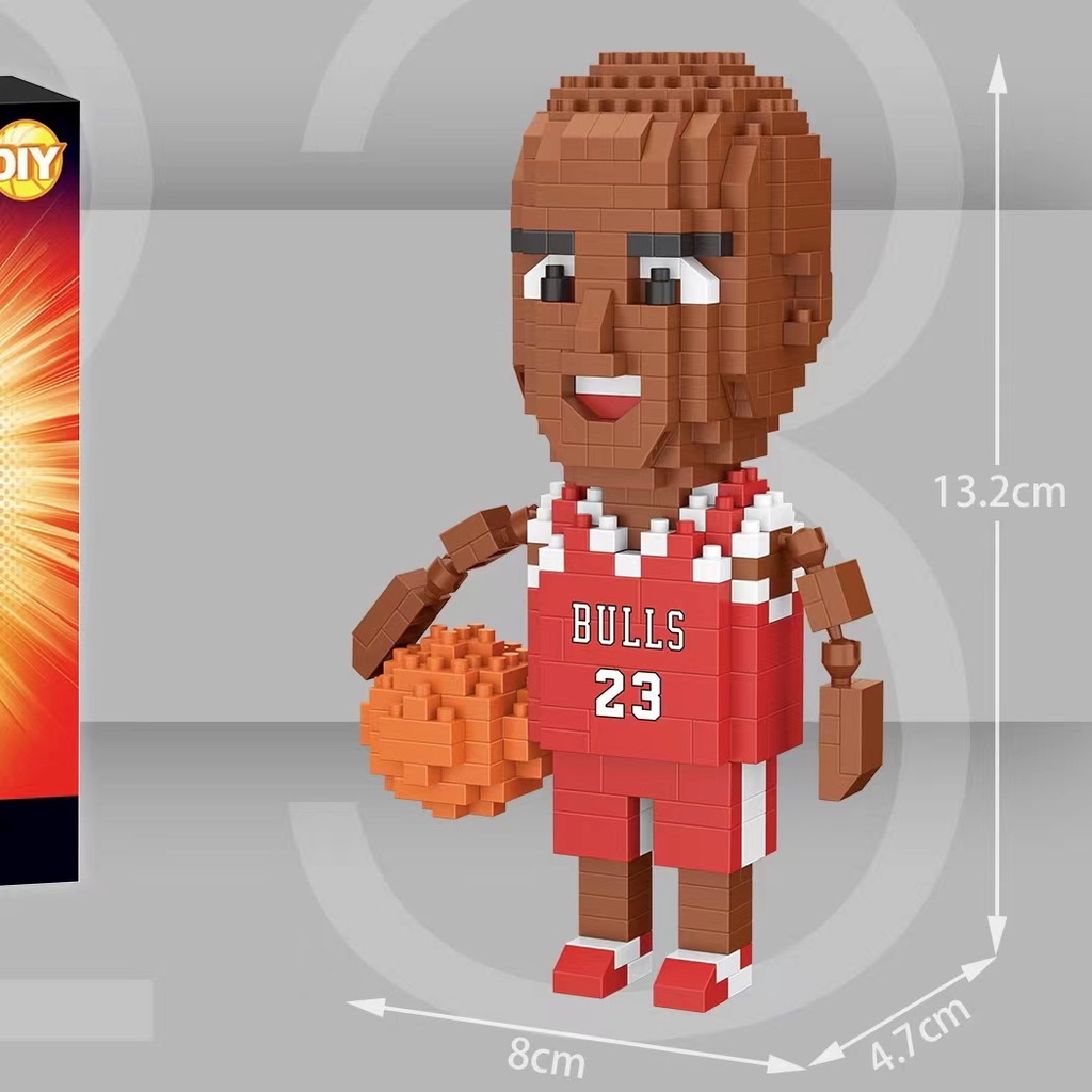 Blok Bangunan Partikel Kecil Model Bintang Basket NBA James Kobe Tidak Kompatibel Lego Rakitan Building Block Mainan