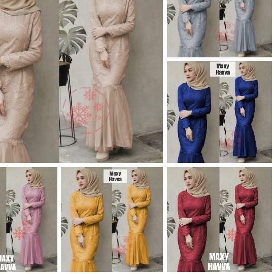 ➢ MAXY HAVVA JUMBO/ GAMIS BRUKAT TILE/ Gamis lebaran /maxy duyung mermaid brukat MAXY HAJUKU GAMIS B