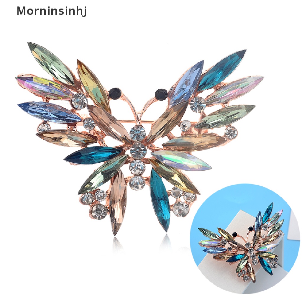 Mornin Fashion Kristal Warna-Warni Bros Pin Hewan Kupu-Kupu Enamel Wanita Hadiah Perhiasan id