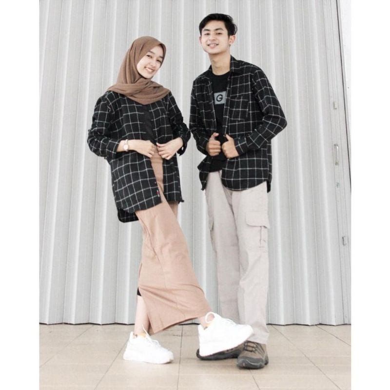 Kemeja Flanel Pria Lengan Panjang Casual Style Man And Woman