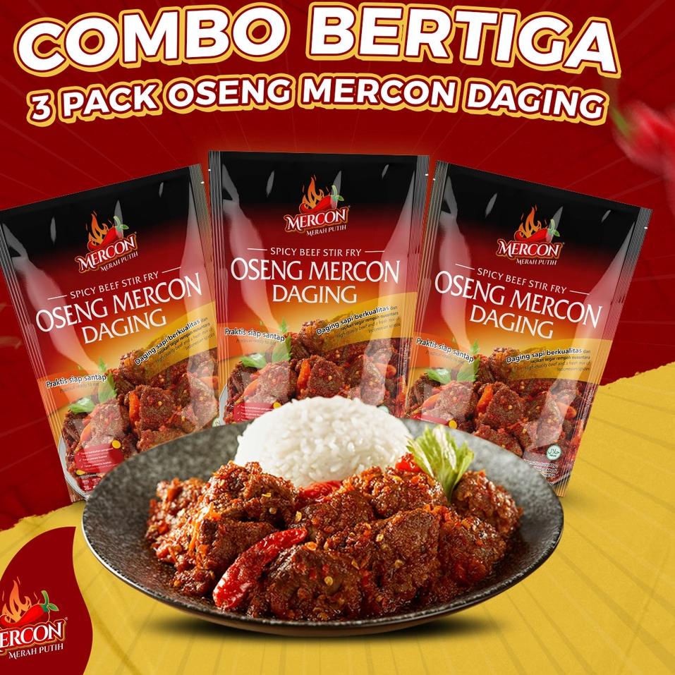 

℮ Mercon Merah Putih - Hemat Combo Bertiga || 3 x Oseng Mercon Daging ☎