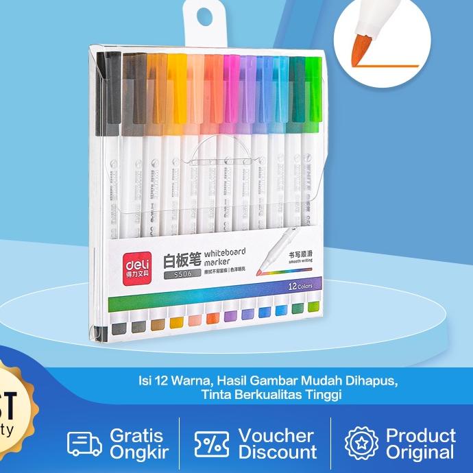 

HARGA GROSIR Deli spidol isi 8/12 warna graffiti untuk papan tulis, hasil gambar mudah dihapus S504 S506 murah
