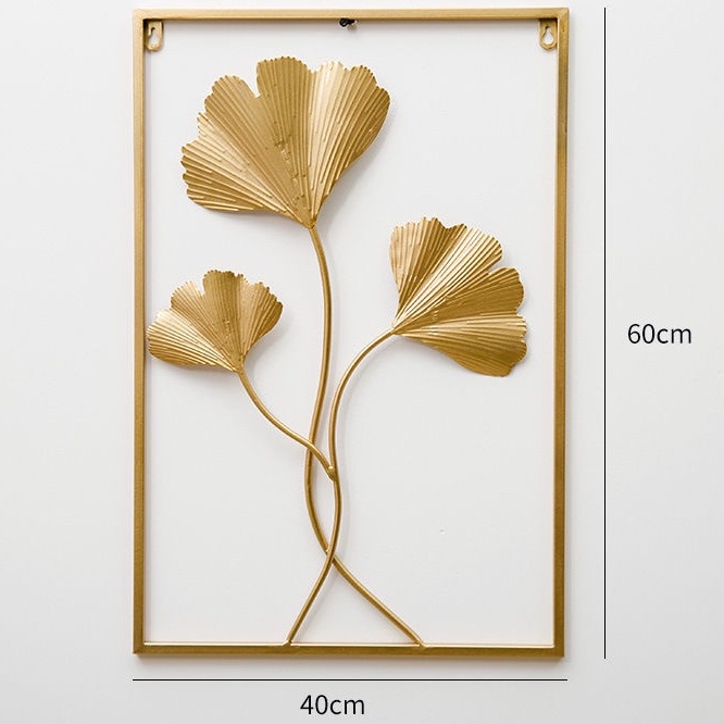 WALLDECOR HIASAN DINDING FRAME METAL GOLD B8219 MOTIF DAUN UKURAN 40X60 DEKORASI RUMAH AESTHETIC