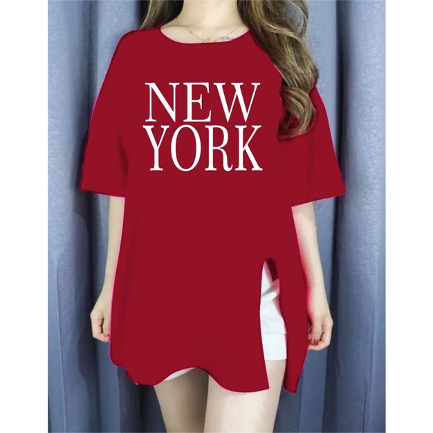 KAOS OVERSIZE SLIT  OVERSIZE WANITA NEW YORK