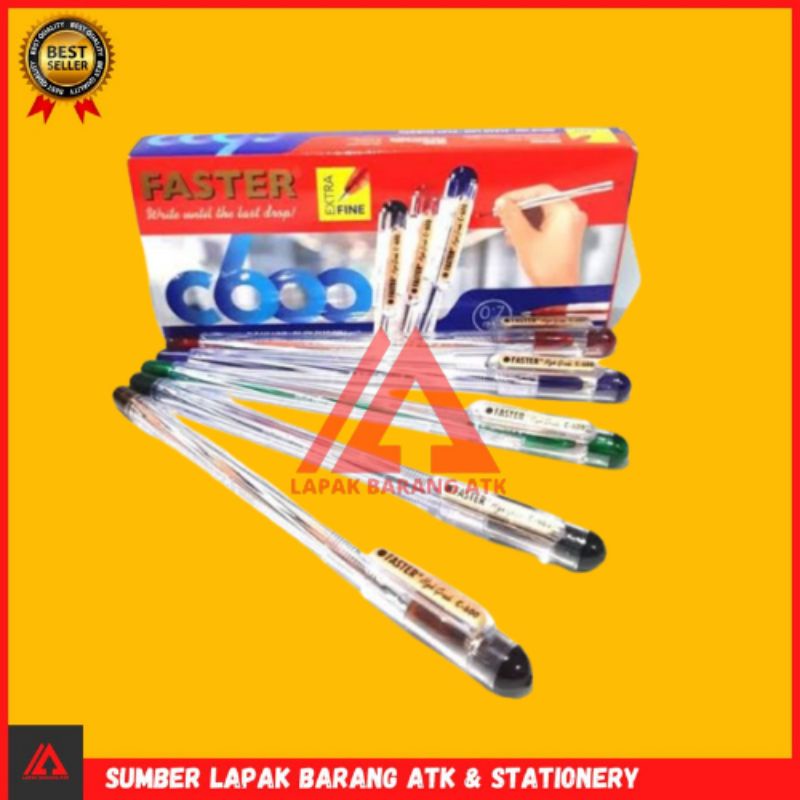 

Ballpoint Faster C600 1 Pak Hitam / Biru Alat tulis Berkualitas