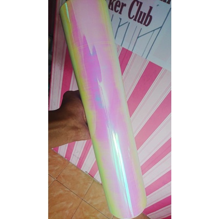 Skotlet putih bunglon, sticker skotlet bunglon, lebar 45cm