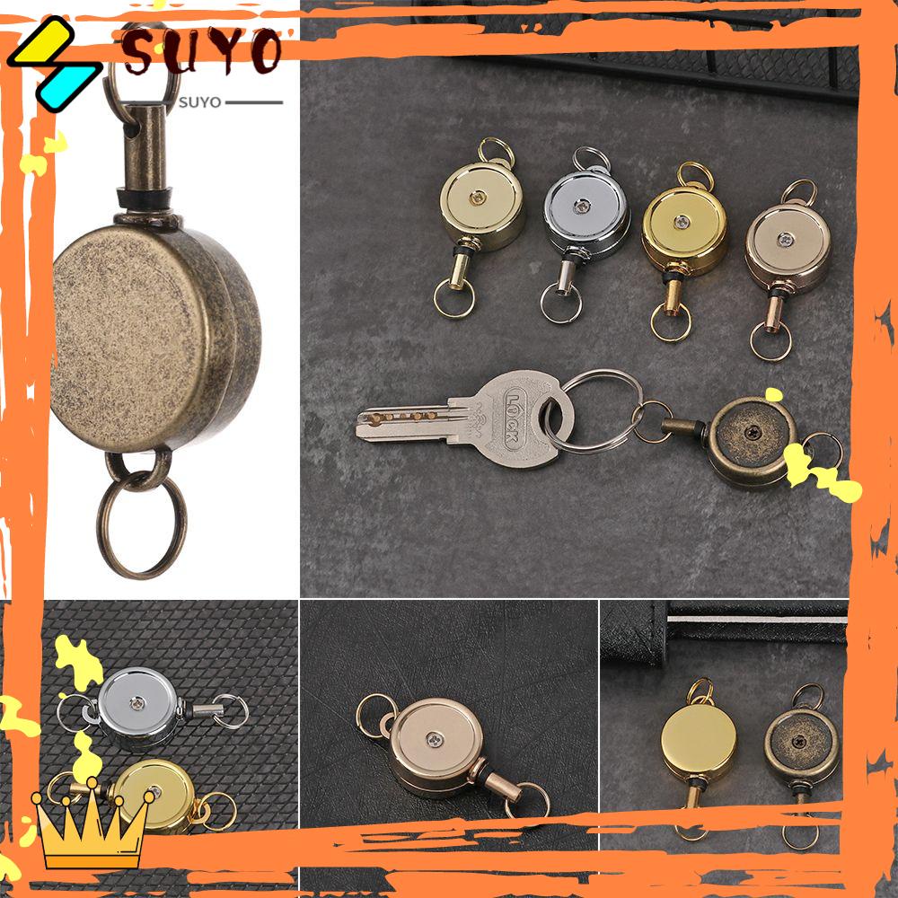 Suyo 1pc Badge Holder Perlengkapan Kantor ID Kartu Nama Klip Anti Hilang Lanyard Logam