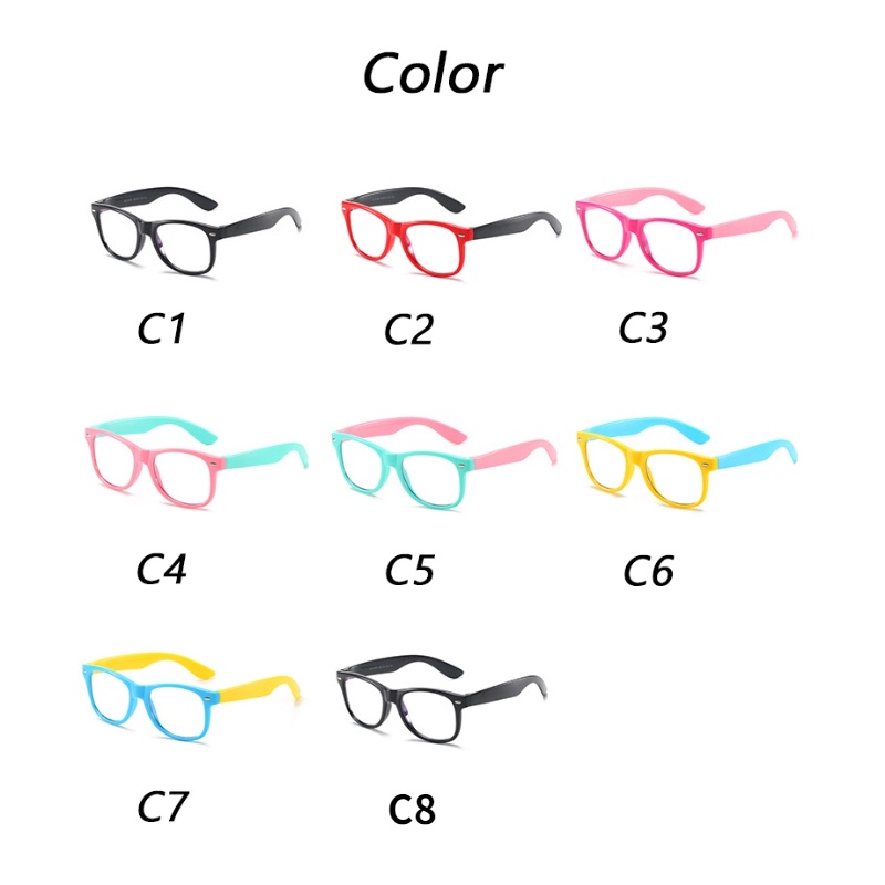 (YUZHU) Kacamata Bulat Warna Permen Fashion Korea Untuk Anak-Anak Fleksibel Silikon Anti Blue Light Eyeglasses