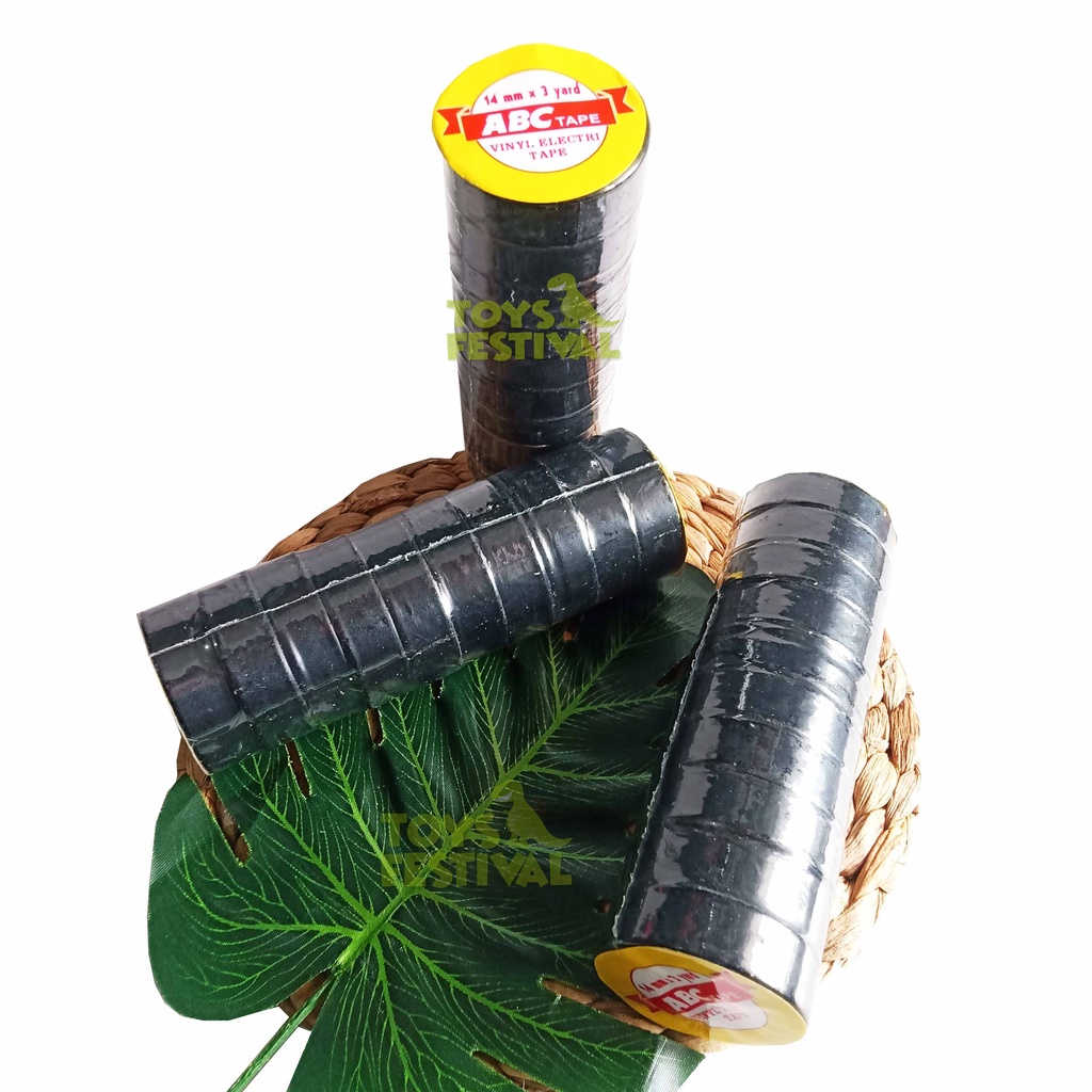 1 Pack Isi 10 roll Isolasi Selotip Isolatip Kabel Listrik Vynil Electric Tape Hitam