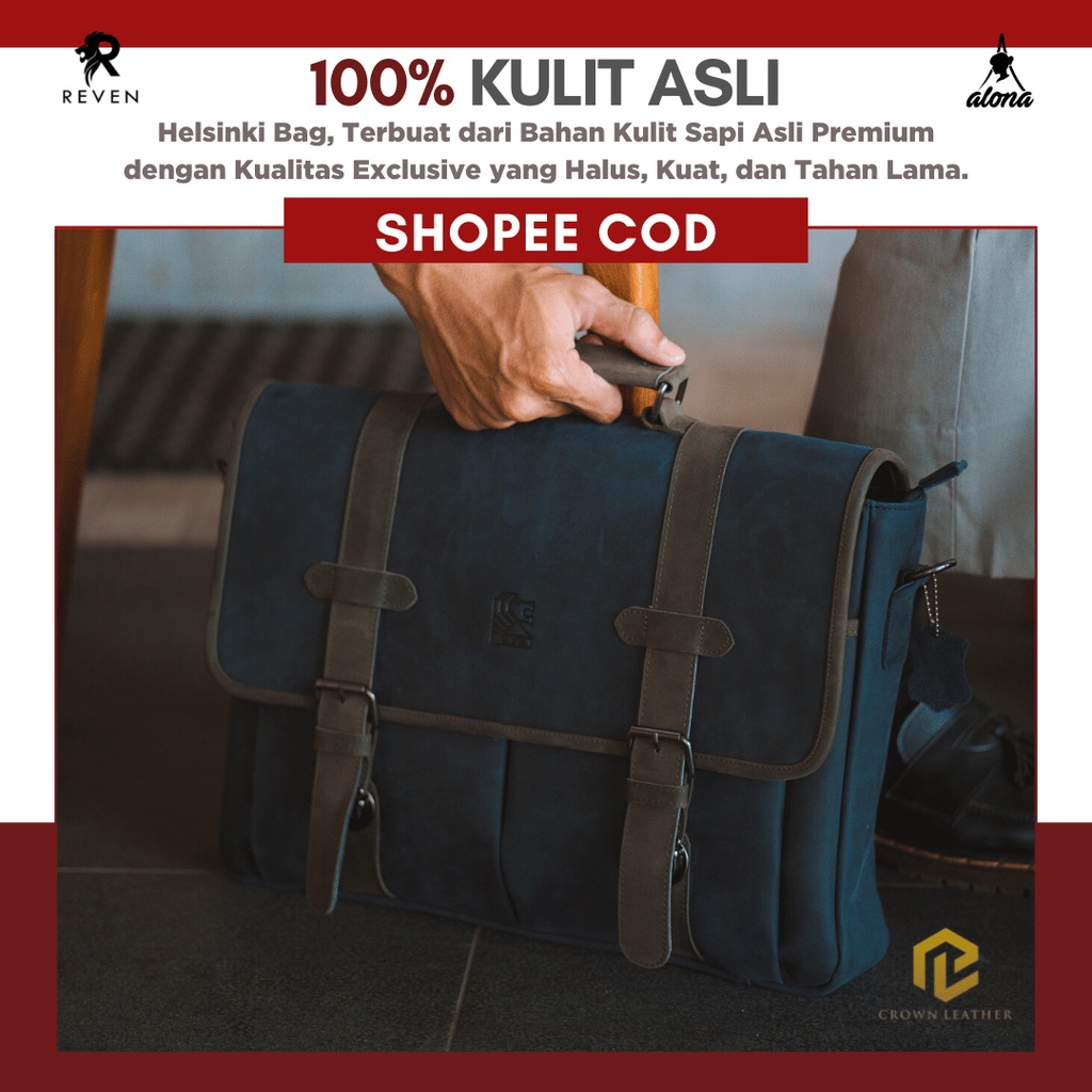 Tas Laptop Slingbag LIMITED EDITION 100% Original Kulit Sapi Asli Muat Laptop 15 Inch - HELSINKI MULTIBAG