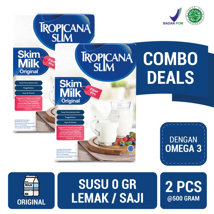 

[ COD ] Twin Pack: Tropicana Slim Non Fat Skim Milk Fiber Pro 500gr