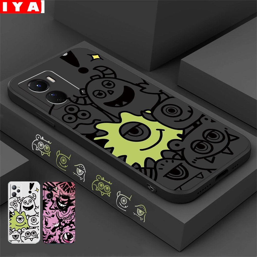 Casing Silikon Lembut OPPO A17 A17K A57 2022 A15 A77S A16K A16 A54 A53 A12 A5S A7 A3S A31 A95 A52 A92 A94 A37 F9 A1K Reno 7 6 5F 4F Case Keren Gengar Monster Straight Edge Phone Cover