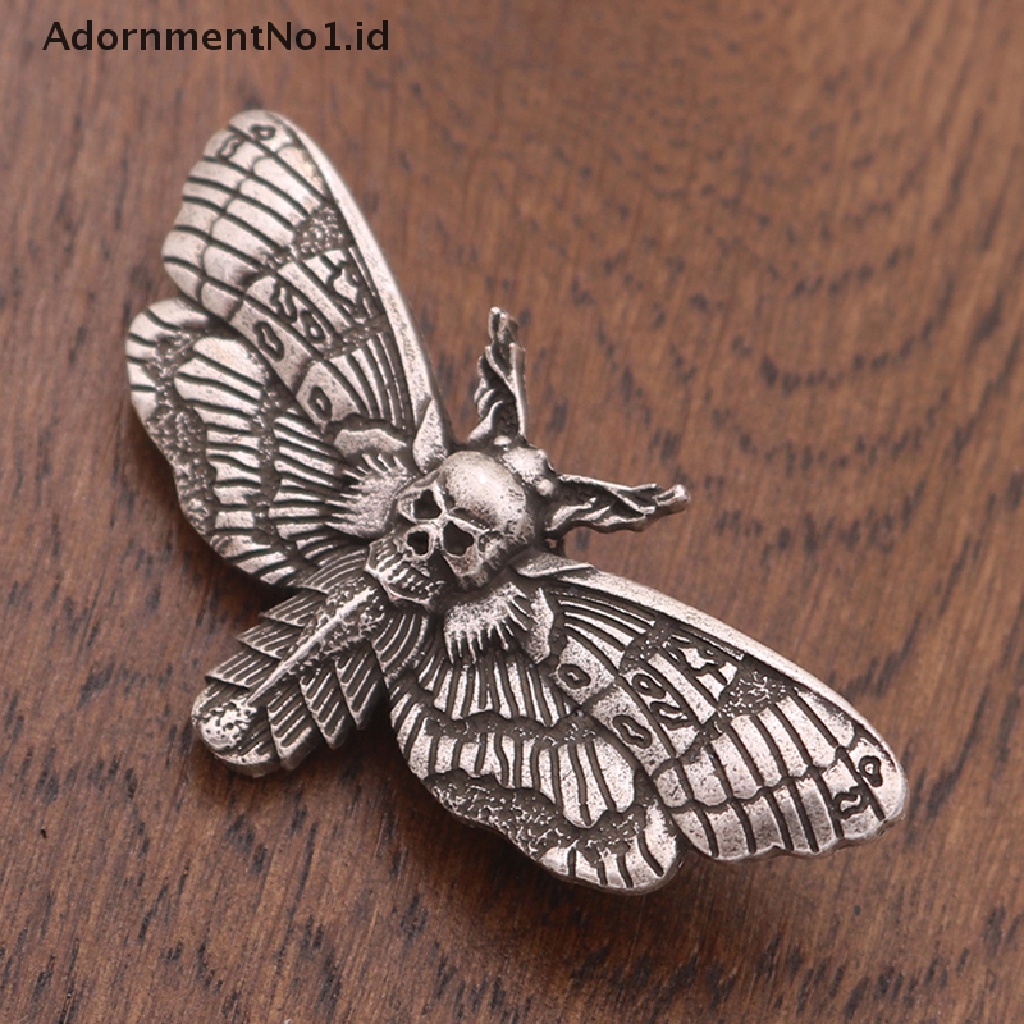 [AdornmentNo1] Nostalgia Tengkorak Ngengat Bros Deathshead Moth Butterfly Brooch Perhiasan Aksesori [ID]