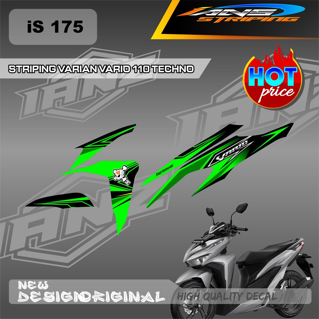 STIPING STIKER DECAL HONDA VARIO TECHNO 110 / STRIPING VARIO TECHNO / VARIASI STIKER BODY VARIO 2009-2013 / DECAL KERETA VARIO LAMA IS175