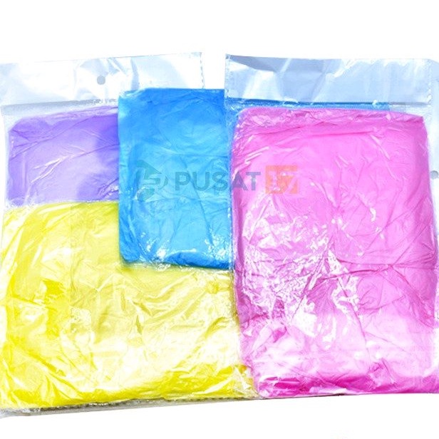 JAS HUJAN PLASTIK SEKALI PAKAI / JAS HUJAN PONCHO DISPOSABLE EMERGENCY RAINCOAT