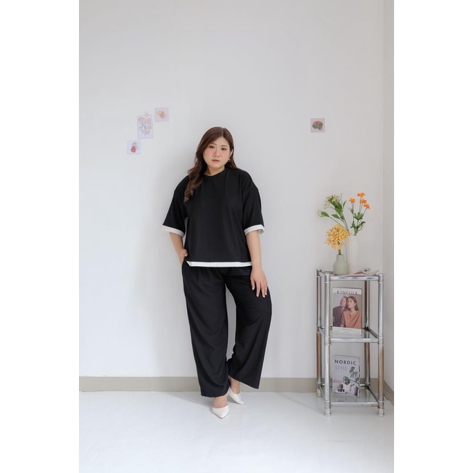 BIGWELL ANNA SET PANJANG/PENDEK - SETELAN WANITA JUMBO - SETELAN WANITA BIGSIZE