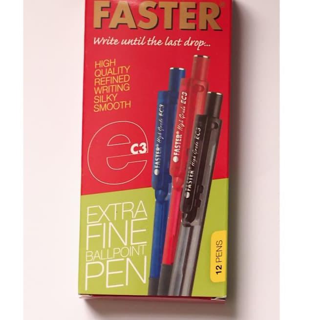 

✨12.12✨ Faster Ballpoint/ Pulpen EC3 ,0.7mm isi 12 pcs -black 