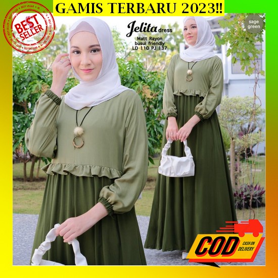 Baju Gamis Wanita Remaja Terbaru 2022 2023 Model Kekinian Gamis Marica Bhan Brukat Modern Pesta Kond