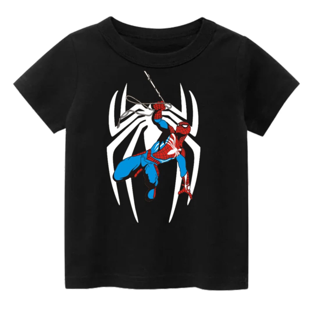 Rdkidzid Atasan Baju Kaos Anak Laki Motif Spider Web Warna DTF