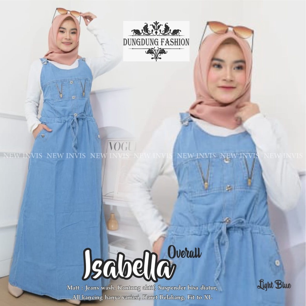 Pakaian Wanita Jumpsuit Isabela Overall Zeana Overall Rok dan Celana Jeans Baju Kodok Wanita Bahan J