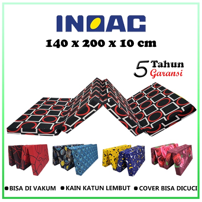 INOAC Kasur Busa Lipat Uk. 140 x 200x 10 cm Garansi 5 Tahun