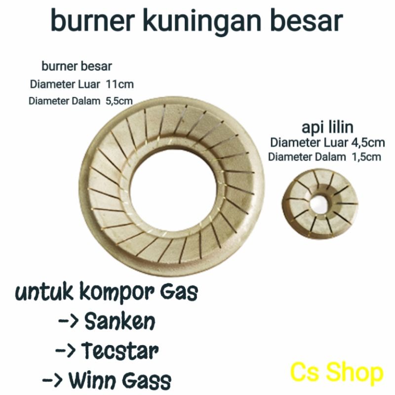 BURNER KUNINGAN BESAR SANKEN + BURNER KUNINGAN API LILIN / API TENGAH SANKENADA BURNER KUNINGAN KECIL SANKEN