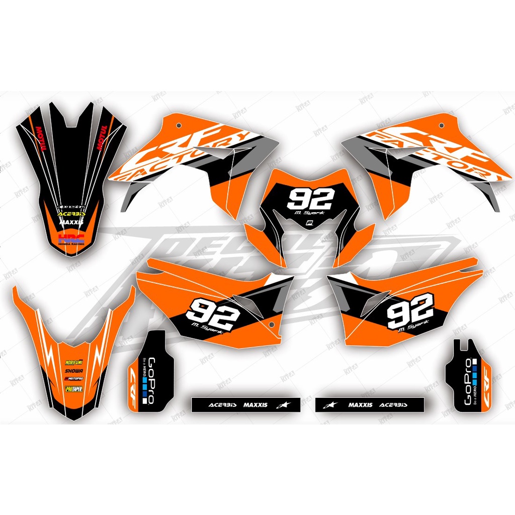 decal stiker crf 150l orange abu