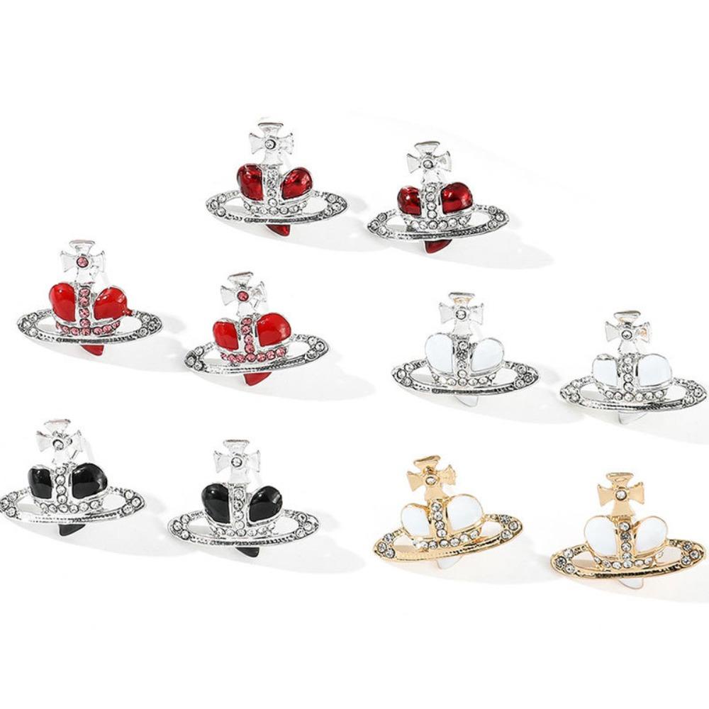 Mxbeauty Anting Wanita Trendi Pesta Perhiasan Mewah Ceative Planet Earrings Vintage Zirkon Telinga Stud