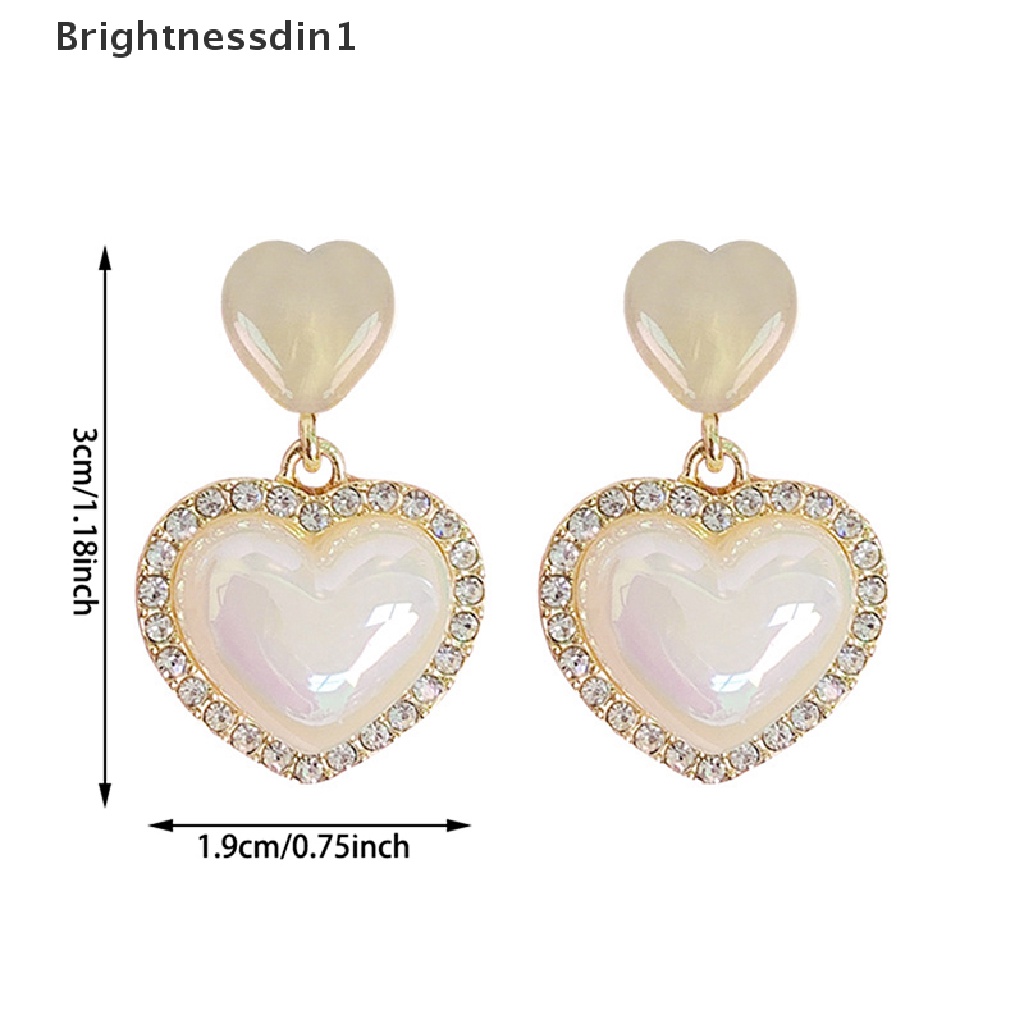 [Brightnessdin1] Liontin Bentuk Hati Vintage Kalung Mutiara Wanita Elegan Pesona Gaya Romantis Perancis Rantai Klavikula Hadiah Peringatan Butik