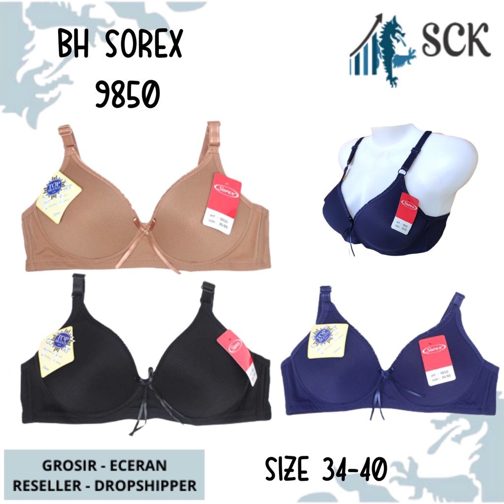 BH SOREX 9850 BIG SIZE FULL Cup C BESAR Tanpa Kawat Busa Tipis / Pakaian Dalam Wanita / BH Cup Besar - sckmenwear GROSIR