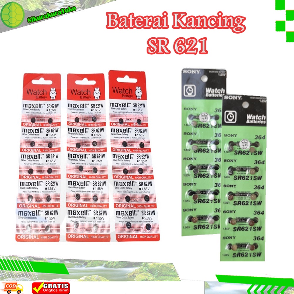 (NCS) Baterai Batre Kancing Battery MAXELL Jam Tangan Watch SR621W SR 621 W 621W LR621 LR164 LR60 364 AG1