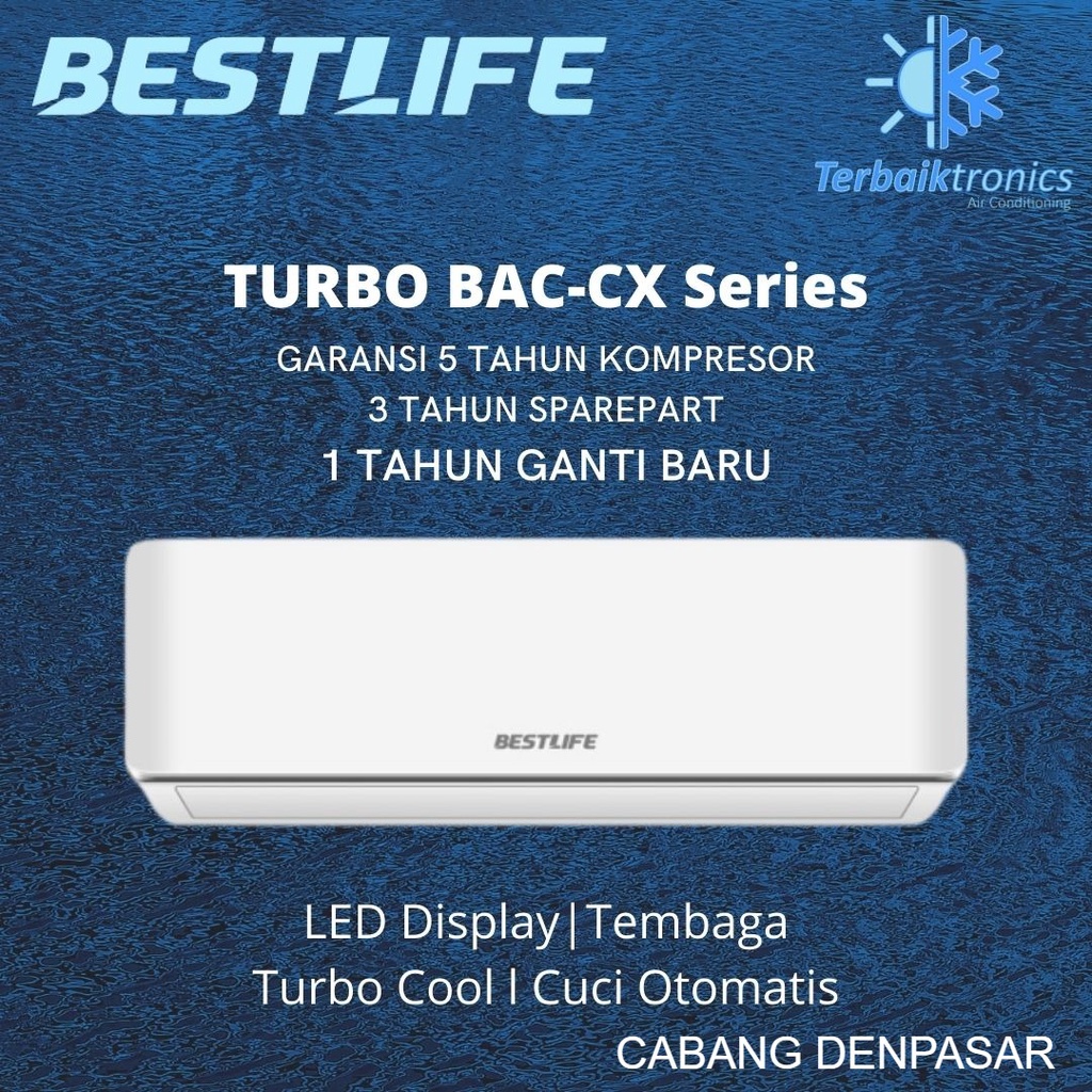 Jual AC Bestlife Standard Premium Deluxe 1/2 PK R410a BAC05CX / BAC