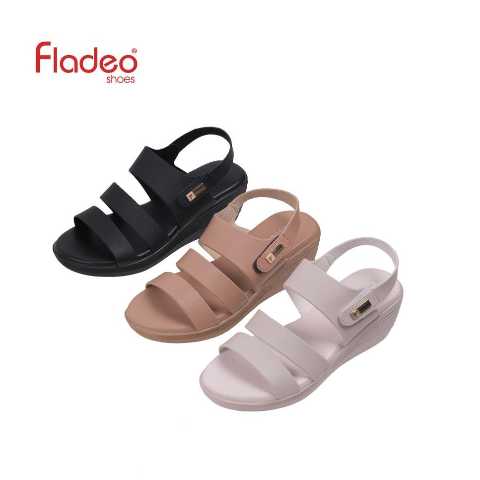Ready Fladeo D21/LDT328-3RV/Sandal Wedges Tali Wanita [ Wedges Sandals ]