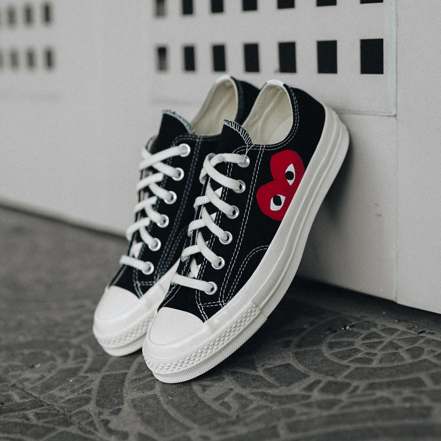 [COD] [GRADE ORIGINAL] Sepatu Converse All Star Low/High CT x CDG PLAY - Hitam, Putih (Free Box)